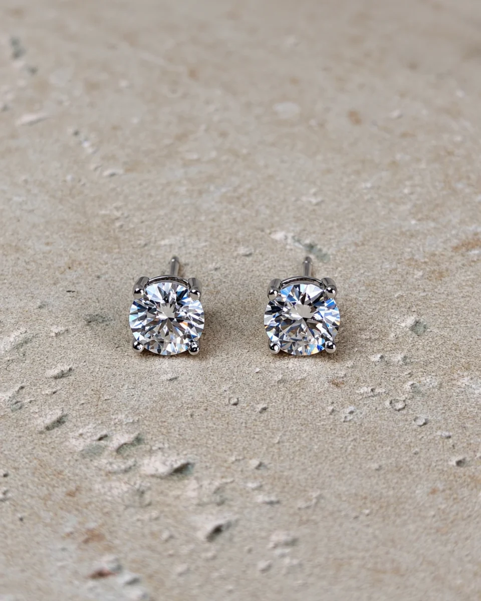 Aretes Suspiro 1 ct de moissanita en plata 925 – Maison Akari